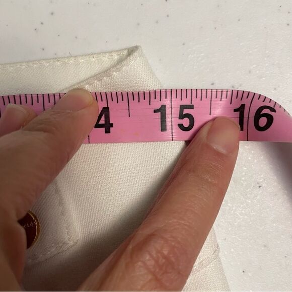 ESCADA WHITE MIDRISE SLIM ANKLE TROUSER PANTS,‎ zipped hems size 36 / small - Picture 12 of 13